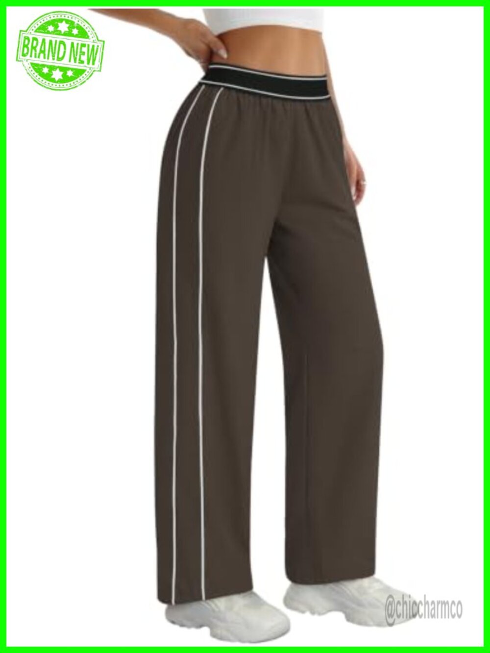 Womens Parachute Pants Baggy Wide Leg Nylon Track Sweatpants Pockets